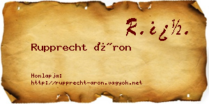 Rupprecht Áron névjegykártya